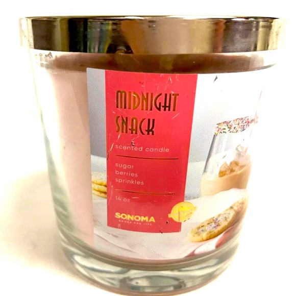 SONOMA (1) MIDNIGHT SNACK 14 oz 3 Wick Jar Candle - Sugar, Berries, Sprinkles - Picture 2 of 4